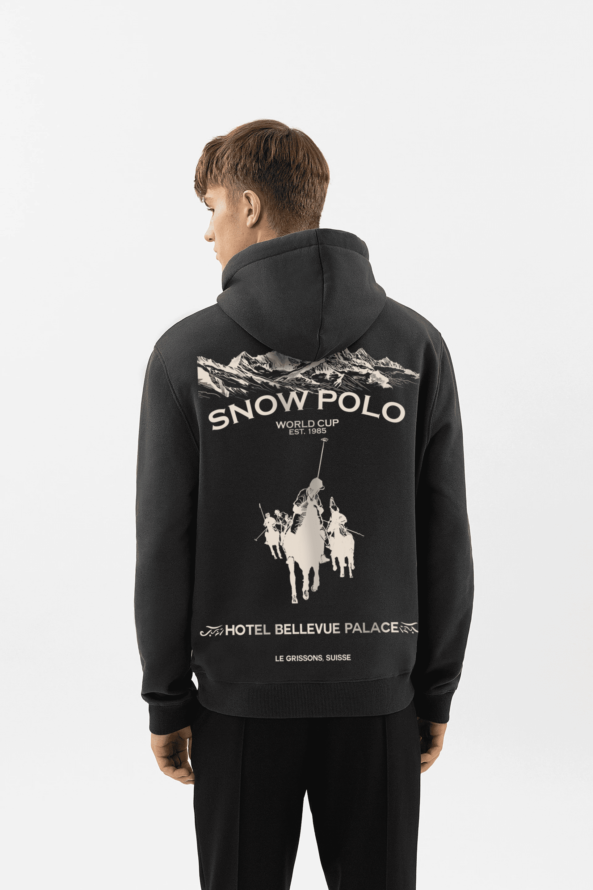 Black Hoodie Snow Polo